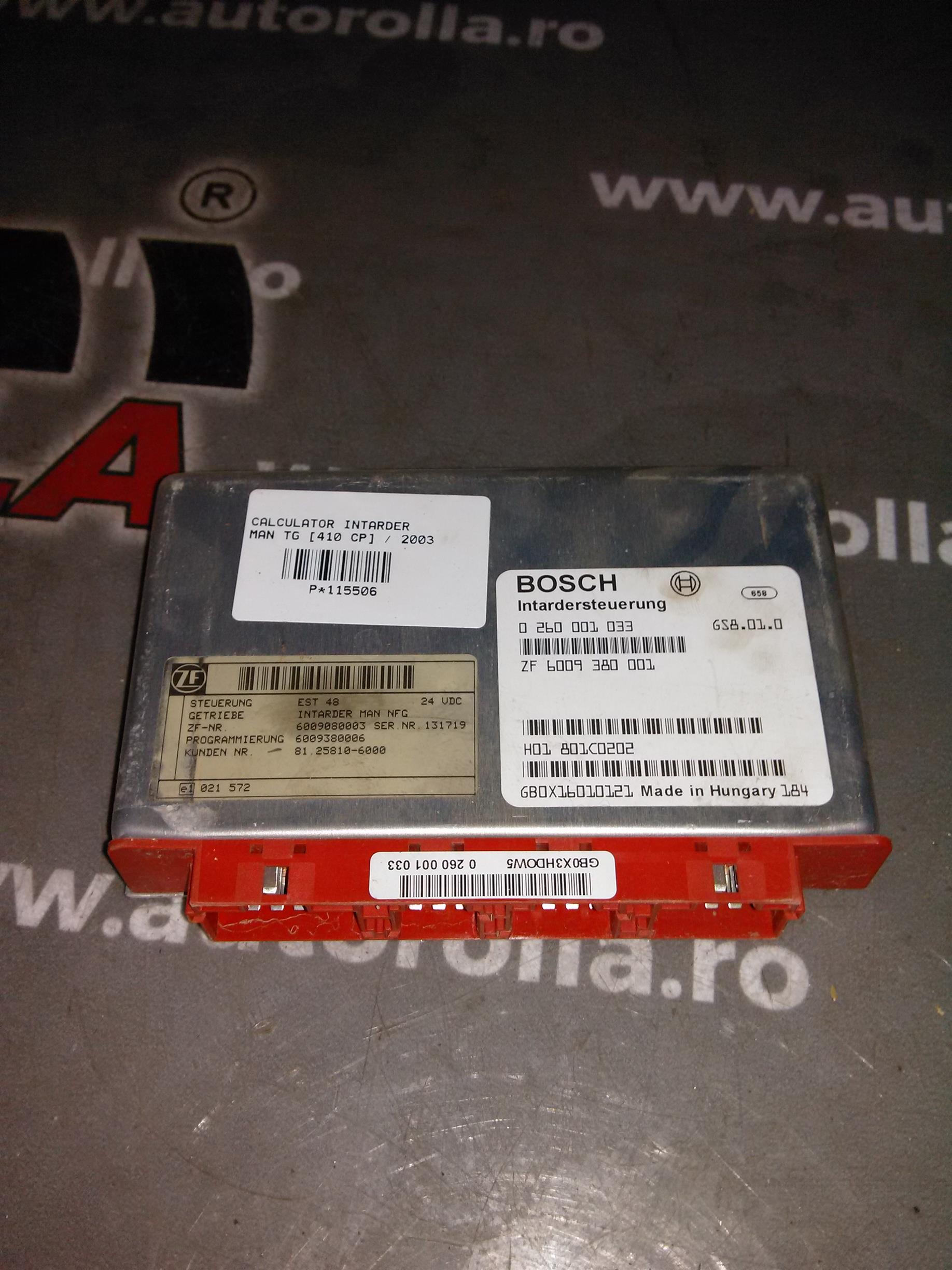 calculator intarder MAN TG 410cp, an 2003