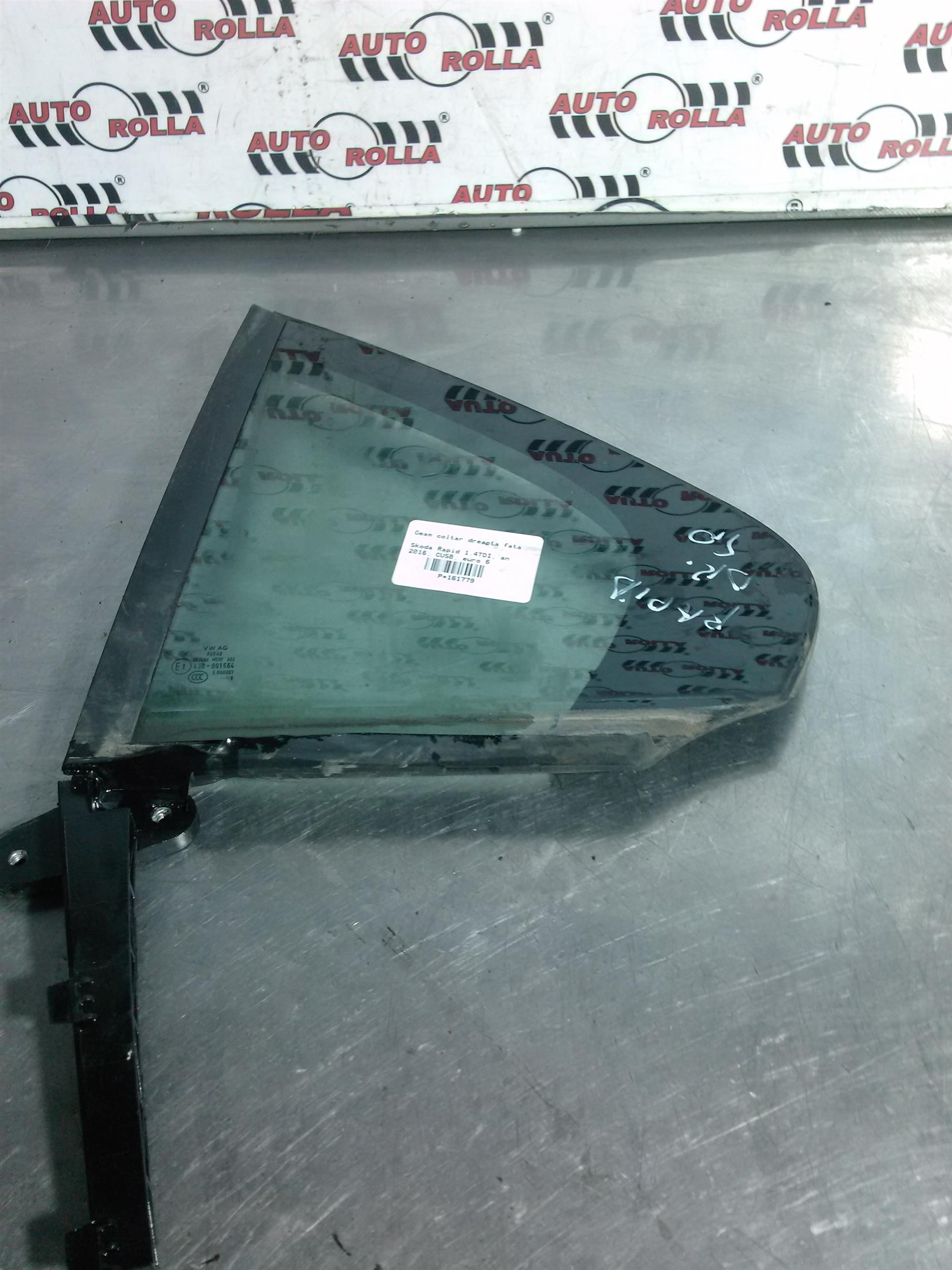 Geam coltar dreapta fata Skoda Rapid 1.4TDI, an 2016, CUSB, euro 6